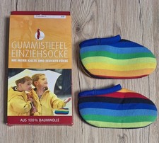 BNS Gummistiefel Einziehsocken GR. 32-33 *wie neu* in Regenbogenfarben 100% Baum