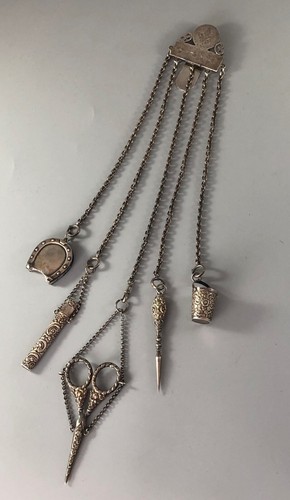 Victorian silver chatelaine - silver,