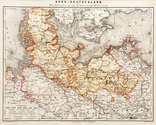 Norddeutschland Mecklenburg Original Stahlstich Landkarte Ravenstein 1869