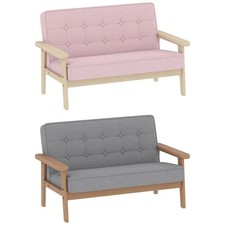 Kindersessel, Kindersofa mit Holzrahmen, Samtoptik, gepolsterter Kinderstuhl