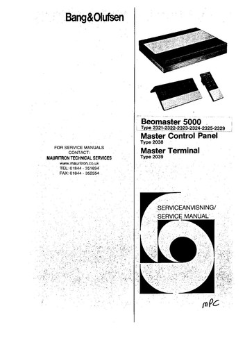 Service manual anleitung - service, bang