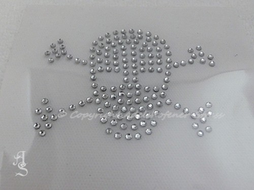Bügelbild strass skull - bügelbild,