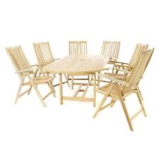 DIVERO Gartengarnitur Sitzgruppe Holz Gartenmöbel Set Teak 7tlg. 170/230 cm
