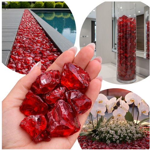 Glasbrocken rot 5cm - glasbrocken, 3-5cm