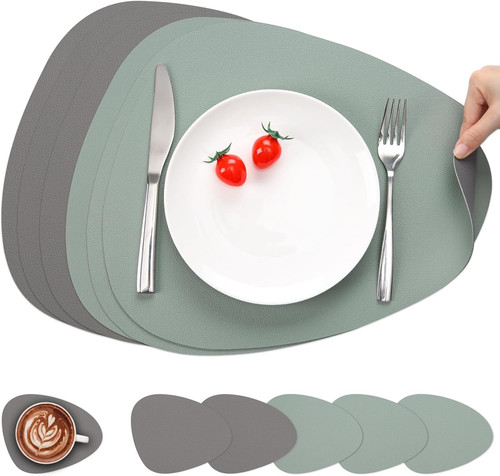 Runde tischsets leder - tischsets,