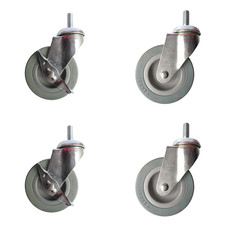 Transportrolle Lenkrolle Gummirolle Ø100 mm mit Gewindestift 4er Set