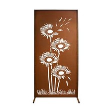 Sichtschutzwand - Windhauch - Blumenmotiv Trennwand Windschutzwand Edelrost