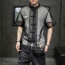 Herren Durchsichtig Stickerei