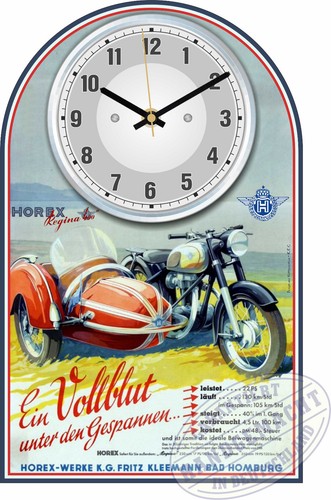 Oldtimer wanduhr motiv horex - oldtimer,
