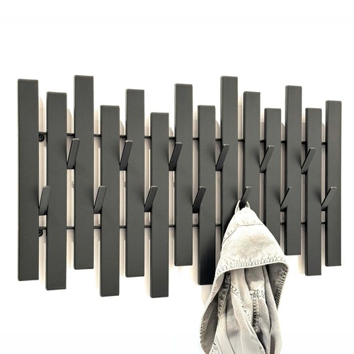 Wandgarderobe schwarz metall - schwarz,