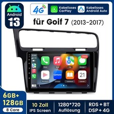 10" Android 13 Autoradio Carplay GPS Navi SWC WIFI BT DAB+ Für Golf VII 2013-17