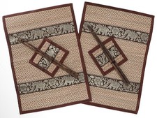 Platzdeckchen, Bastuntersetzer, Tischmatte 2èr Set mit Eßstäbchen mit Gesche