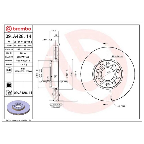 Brembo scheibenbremse vorne - brembo,
