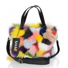 Damen Mehrfarbig Fell