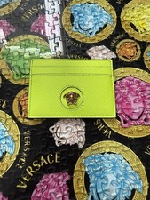Versace Cardholder Kartenetui Leder Lime Green Neu mit Etikett OVP