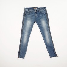 ONE LOVE INKA Damen Jeans Gr. L blau Skinny Fit Low Waist 5-Pocket Stretch Baumw