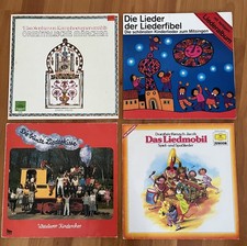 4 Kinder Langspielplatten,Das Liedmobil,Bunte Liederkiste,Lieder Liederf.Märchen