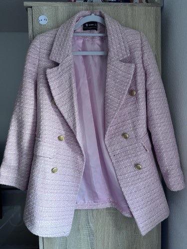 Damen blazer rosa - rosa, tweed-optik