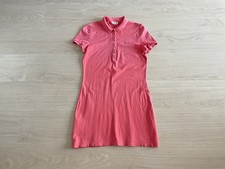 orig. Lacoste Polokleid Kleid Gr.42 L slim fit rot pastel rosa uni kurzarm Polo