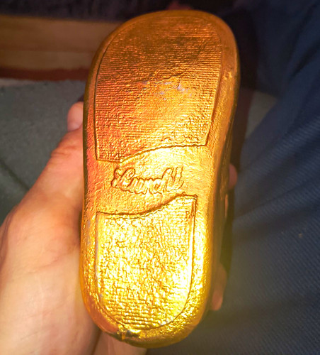 Goldfarbener puppenschuh - goldfarbener, /