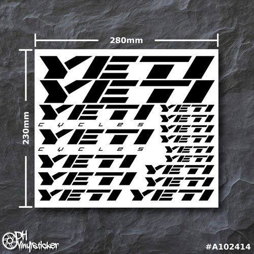 Yeti stickersatz schwarz - stickersatz, |