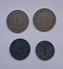 4 Münzen Deutsches Reich 1