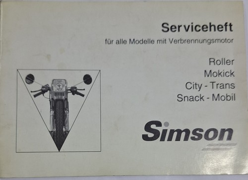 Simson serviceheft a - serviceheft, f.a