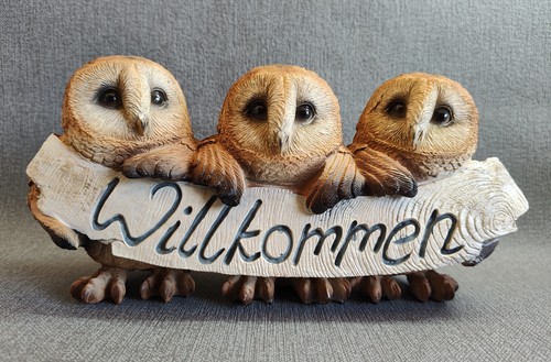 Willkommen schild vogel eulen - willkommen,