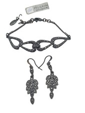 PILGRIM Schmuckset Damen schwarz Elegant