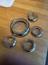 Glasuntersetzer mi Silber Rand, Sterling