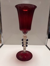 Murano Glas Rot - Gold 25 Cm Hoch Original