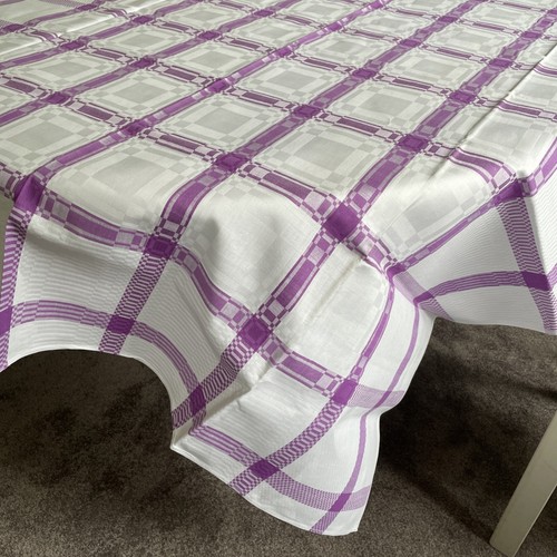 Tischdecke weiß lila 211 - tischdecke,