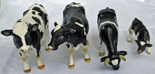 Schleich Holstein Bulle, 2 Kühe, Kalb Schwarzbunt