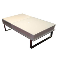 Vierhaus Couchtisch S1080 WSW Weiß RAL 9010 mit Verstellbarer Platte