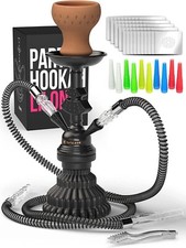 Shisha Set komplett Reise mini mit 2 Schläuchen 30cm Schwarz M. ROSENFELD