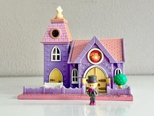 ✅ POLLY POCKET Hochzeitskapelle Kirche Wedding "LIGHT UP" + Figur 1993 Bluebird