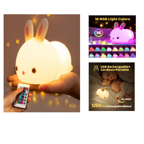 Kinder nachtlicht kawaii hase - nachtlicht,