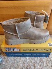 Sketchers Winter Boots Gr 39 Slip In Handsfree Taupe Beige  Karton, Etikett Neu 