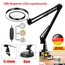 72 LED Lupenleuchte 10 Dioptrien Lupenlampe mit Standfuß Schreibtischlampe Lampe