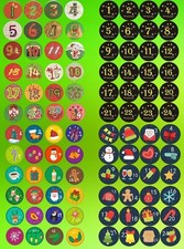 24-96x Zahlen Adventskalender Sticker Aufkleber selbstklebend extra groß 3,0 cm