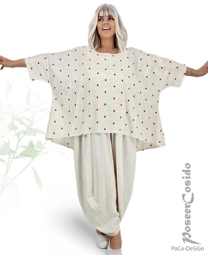 Lagenlook leinen überwurf - ,