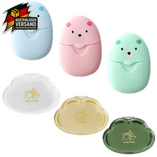 Mini Seifenflocken Papier Seifenblätter Kunststoffbox Reise Set 6 Stück