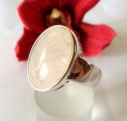 Moderner rosenquarz ring - moderner, 925
