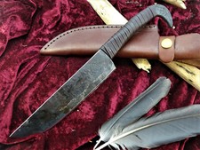 Mittelalter Messer-Wikingermesser-Carbonstahl-Handgeschmiedet-Vogelkopf- (TM9b)