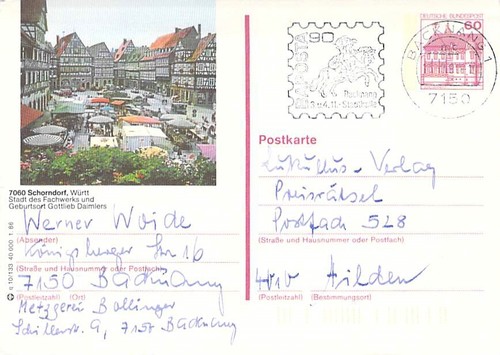 Ganzsache 7060 schorndorf - ganzsache,