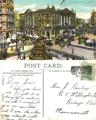 Vintage postkarte piccadilly - vintage,