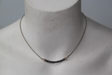 Kette Halskette original antik Silber 925 vergoldet edel schwarz Stein? länglich