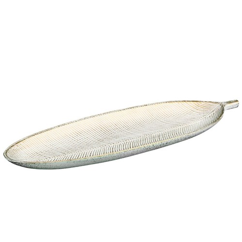 Dekoschale 40cm blatt weiß - blatt,