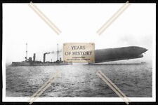 Foto Zeppelin Luftschiff Modell  M 4 ? 1915 mit SMS Kriegsschiff 