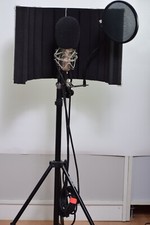 Mikrofonspinne Großmembran 45-52mm Mikrofon Spinne Studio Popschutz mit Stativ